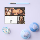 白黒販促美しいサロン写真QRコード チラシ (シングル)