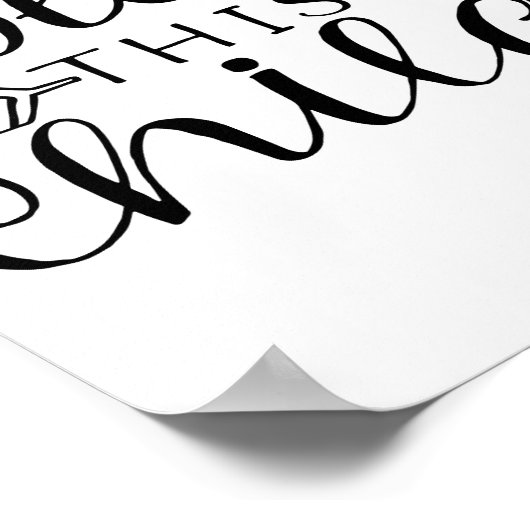 白黒賛美この子キリスト教子供部屋 ポスター (角)