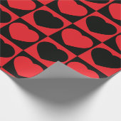 白黒赤いハート包装紙 ラッピングペーパー (角)