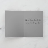 白黒赤い蝶の花悔やみや弔慰カード カード (内部)