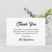 白黒赤ちゃんシャワー少しブーはほとんど起因 サンキューカード (スタンド正面)