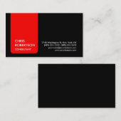 白黒赤ストライプ魅力的な名刺 名刺 (正面/裏面)