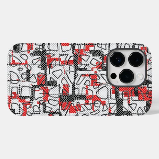 白黒赤パターン Case-Mate iPhoneケース (裏面 (横))