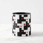 白黒赤モダンヴィンテージパッチワークマグ マグカップ (中央)