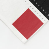 白黒赤モダンヴィンテージパッチワーク フリースブランケット (角)