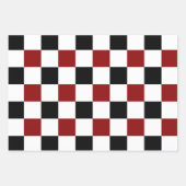 白黒赤市松模様に ラッピングペーパーシート (正面3)