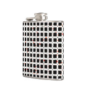 白黒赤抽象芸術パターン フラスク (左)