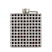 白黒赤抽象芸術パターン フラスク (裏面)