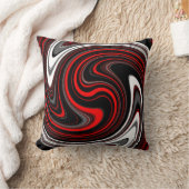 白黒赤絵を描旋回 クッション (ブランケット)