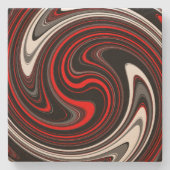 白黒赤絵を描旋回 ストーンコースター (正面)