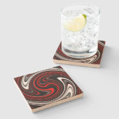 白黒赤絵を描旋回 ストーンコースター (横)