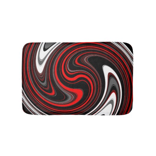 白黒赤絵を描旋回 バスマット (正面)