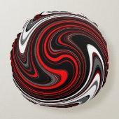 白黒赤絵を描旋回 ラウンドクッション (正面)