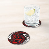 白黒赤絵を描旋回 ラウンドペーパーコースター (インサイチュ)