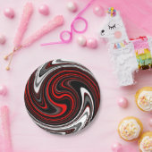 白黒赤絵を描旋 ペーパープレート (パーティー)