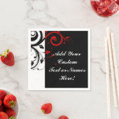 白黒赤逆旋回パーソナライズされた スタンダードカクテルナプキン (インサイチュ)