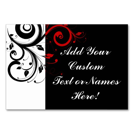 白黒赤逆旋回パーソナライズされた テーブルナンバー (裏面)