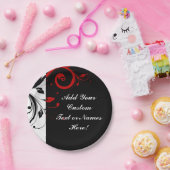 白黒赤逆旋回パーソナライズされた ペーパープレート (パーティー)