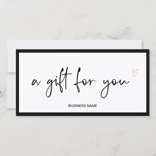 白黒赤面ハートロゴギフト券 (正面)