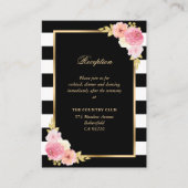 白黒赤面ピンクフローラ結婚披露宴 エンクロージャーカード (正面)
