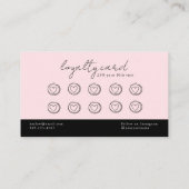 白黒赤面ピンクロイヤリティカード 名刺 (裏面)