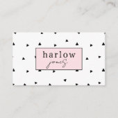 白黒赤面ピンクロイヤリティカード 名刺 (正面)