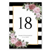 白黒赤面ピンク結婚フローラ テーブルナンバー (裏面)