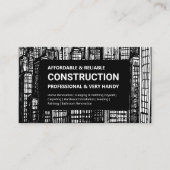 白黒超高層ビル建築 名刺 (正面)