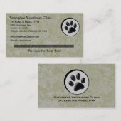 白黒足を搭載する獣医動物のロゴ 名刺 (正面/裏面)