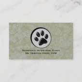 白黒足を搭載する獣医動物のロゴ 名刺 (裏面)