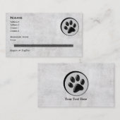 白黒足を搭載する獣医動物のロゴ 名刺 (正面/裏面)