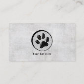 白黒足を搭載する獣医動物のロゴ 名刺 (裏面)