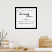 白黒踊りシューズ結婚のサイン ポスター (キッチン)