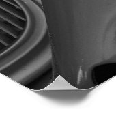 白黒車の写真 ポスター (角)