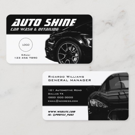 白黒車の動的名刺 名刺 (正面/裏面)