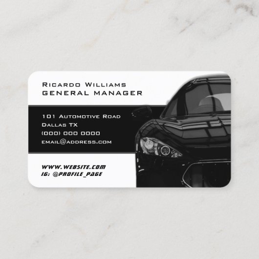 白黒車の動的名刺 名刺 (裏面)