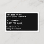 白黒農業検査業者名刺 名刺 (裏面)