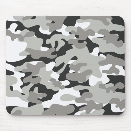 白黒迷彩柄 マウスパッド (正面)
