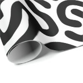 白黒迷路模様線装飾モード ラッピングペーパー (ロールコーナー)