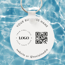 白黒追加カスタムビジネスロゴQrコードスキャン キーホルダー