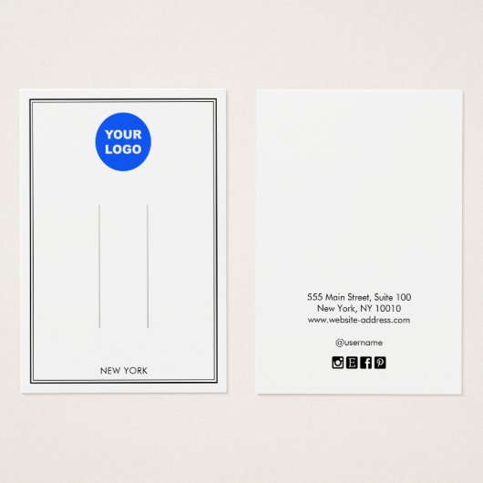 白黒追加ロゴのヘアクリップアクセサリディスプレイ (正面&裏面)