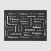 白黒追加名パーソナライズされた 薄葉紙 (正面)