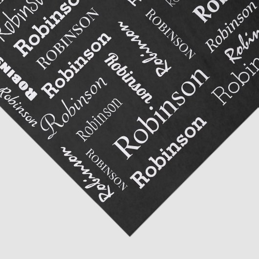 白黒追加名パーソナライズされた 薄葉紙 (詳細)