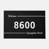 白黒通りアドレスへようこそ ドアマット (正面)