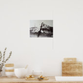 白黒通り記号 ポスター (キッチン)