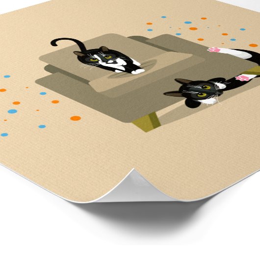 白黒遊猫 ポスター (角)