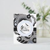 白黒郵便はがきの感動的な引用文 ポストカード (スタンド正面)