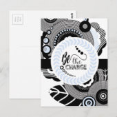 白黒郵便はがきの感動的な引用文 ポストカード (正面/裏面)