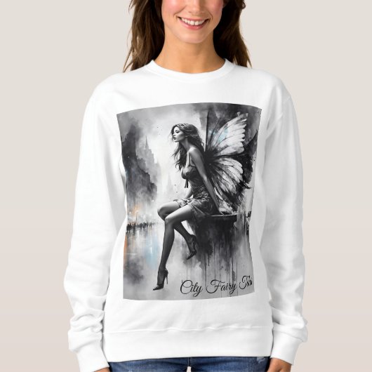 白黒都市生活超現実童話の街 スウェットシャツ (正面)