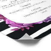 白黒酒結婚バー。紫のフローラ ポスター (角)